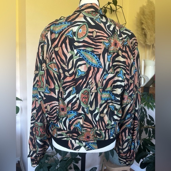 Vintage 80s90s Silk Bomber Jacket Pacific Silk Studio - Picture 5 of 8